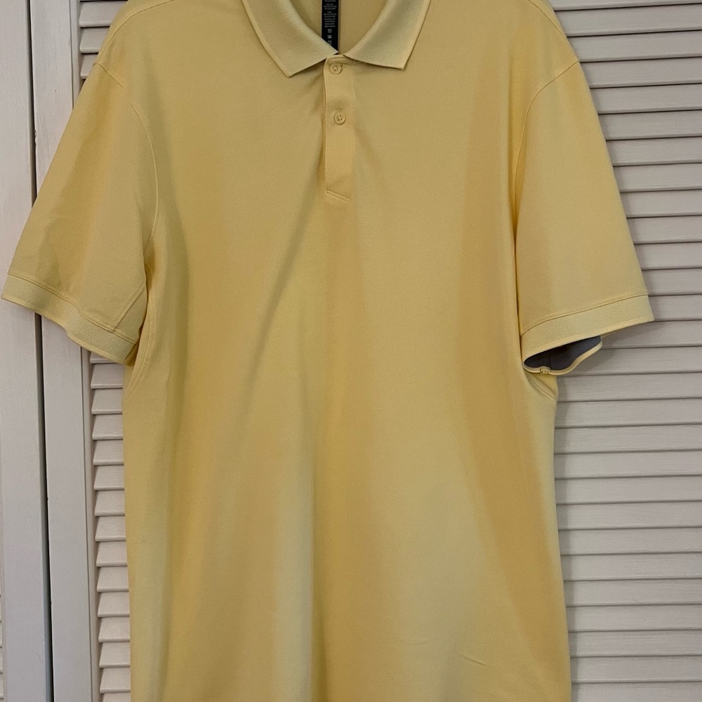 lululemon athletica Light Yellow Polo Shirt - Men’s L